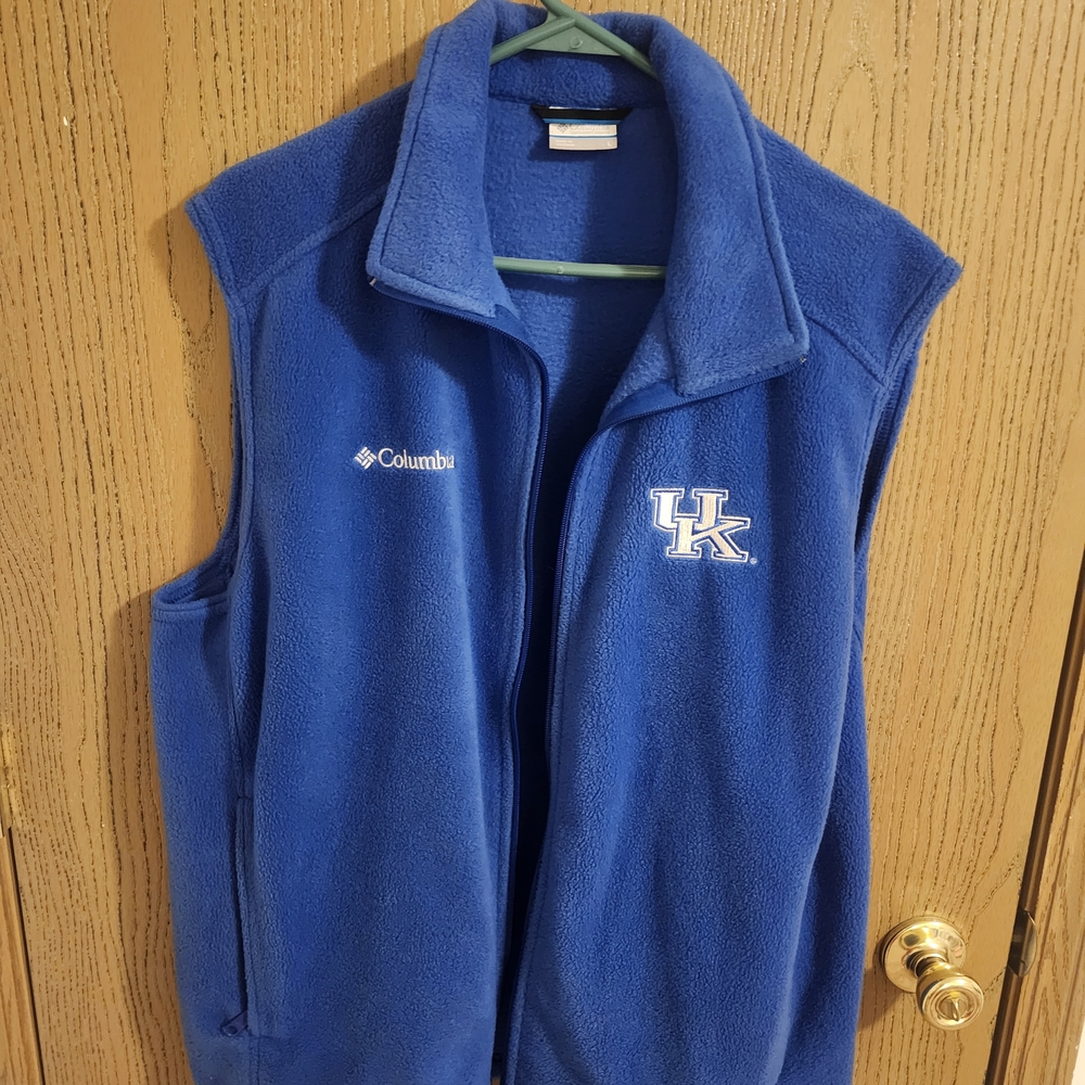 Columbia Blue Fleece Vest with UK Logo